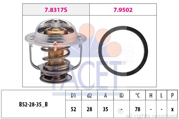 FACET Termostats, Dzesēšanas šķidrums 7.8317