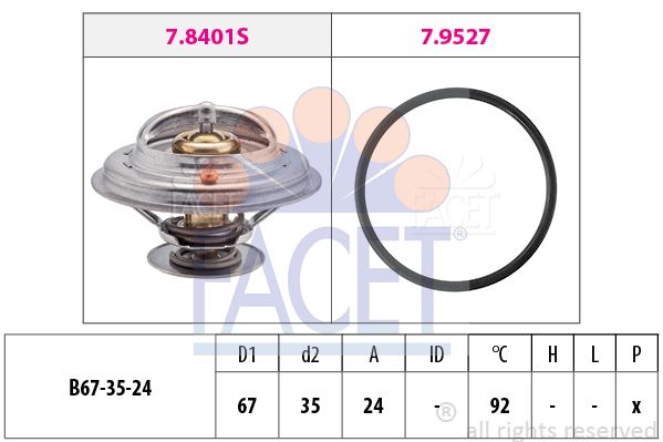 FACET Termostats, Dzesēšanas šķidrums 7.8401