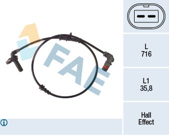 FAE Датчик, частота вращения колеса 78489