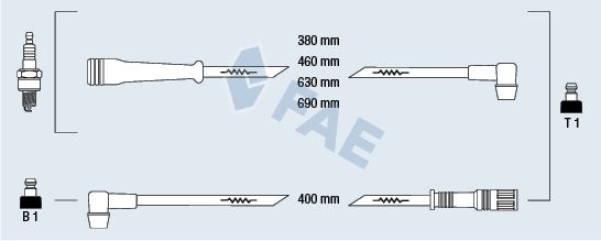 FAE Комплект проводов зажигания 83170