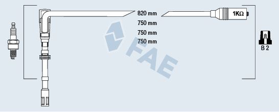 FAE Комплект проводов зажигания 85065