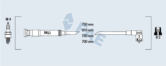 FAE Комплект проводов зажигания 85725