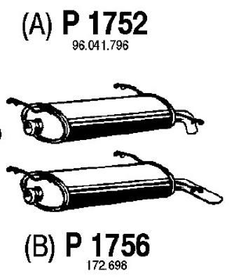 FENNO Izplūdes gāzu trokšņa slāpētājs (pēdējais) P1756