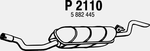 FENNO Izplūdes gāzu trokšņa slāpētājs (pēdējais) P2110