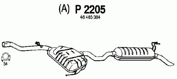FENNO Izplūdes gāzu trokšņa slāpētājs (pēdējais) P2205