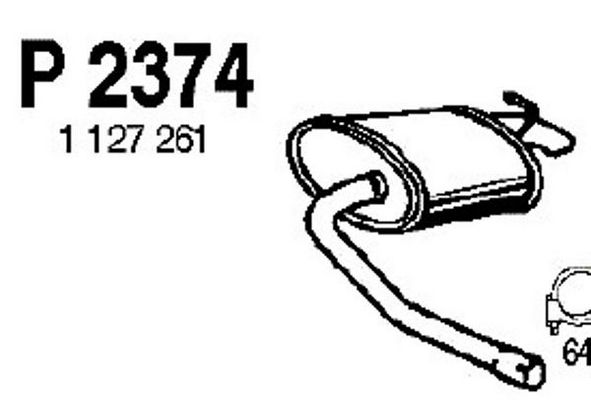 FENNO Izplūdes gāzu trokšņa slāpētājs (pēdējais) P2374
