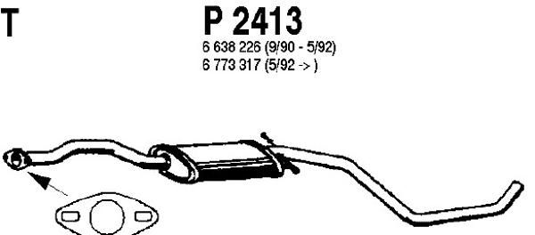 FENNO Средний глушитель выхлопных газов P2413