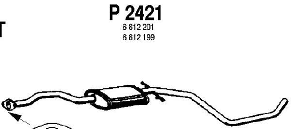 FENNO Средний глушитель выхлопных газов P2421