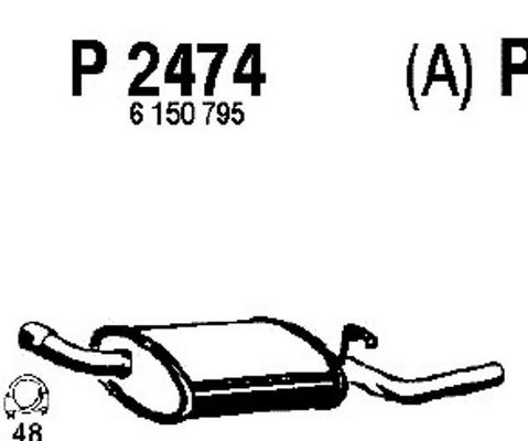 FENNO Глушитель выхлопных газов конечный P2474