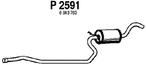 FENNO Vidējais izpl. gāzu trokšņa slāpētājs P2591