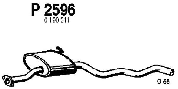 FENNO Vidējais izpl. gāzu trokšņa slāpētājs P2596