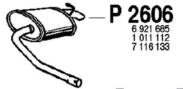 FENNO Izplūdes gāzu trokšņa slāpētājs (pēdējais) P2606