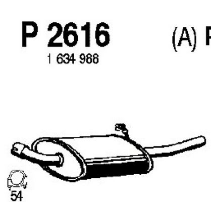 FENNO Izplūdes gāzu trokšņa slāpētājs (pēdējais) P2616