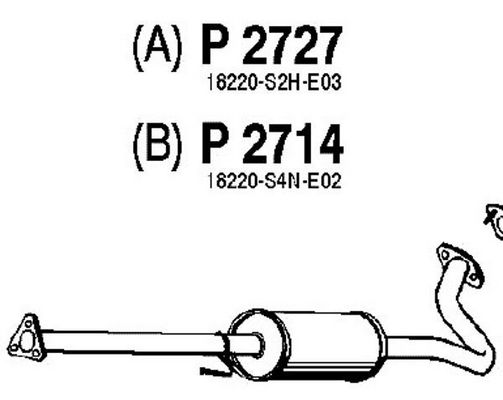 FENNO Средний глушитель выхлопных газов P2714