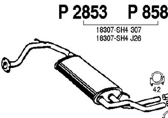 FENNO Глушитель выхлопных газов конечный P2853