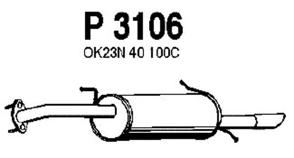 FENNO Izplūdes gāzu trokšņa slāpētājs (pēdējais) P3106