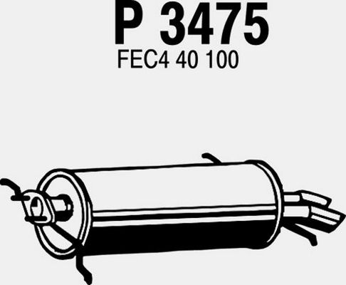 FENNO Izplūdes gāzu trokšņa slāpētājs (pēdējais) P3475