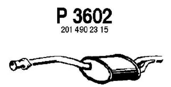 FENNO Vidējais izpl. gāzu trokšņa slāpētājs P3602