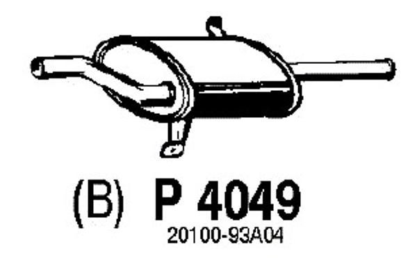 FENNO Izplūdes gāzu trokšņa slāpētājs (pēdējais) P4049