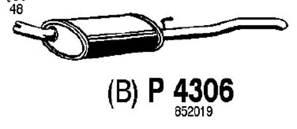 FENNO Izplūdes gāzu trokšņa slāpētājs (pēdējais) P4306