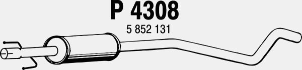 FENNO Средний глушитель выхлопных газов P4308