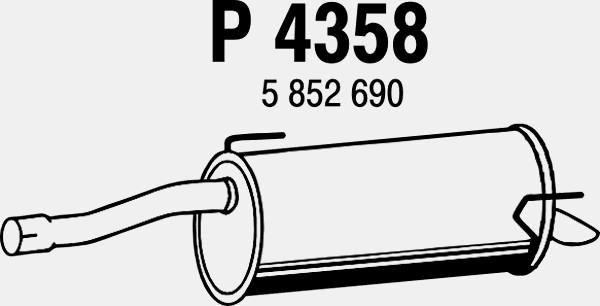 FENNO Izplūdes gāzu trokšņa slāpētājs (pēdējais) P4358