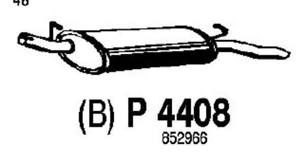FENNO Izplūdes gāzu trokšņa slāpētājs (pēdējais) P4408