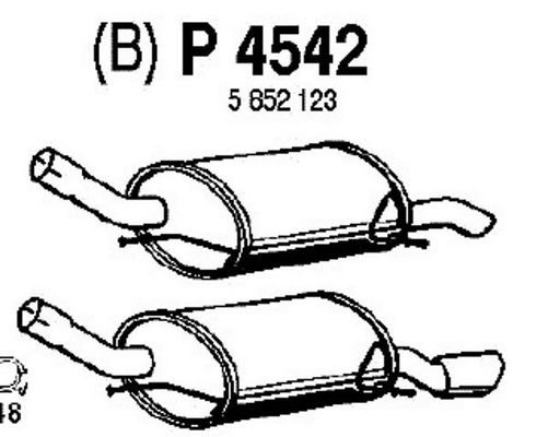 FENNO Izplūdes gāzu trokšņa slāpētājs (pēdējais) P4542