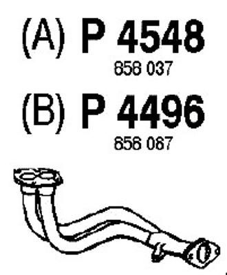 FENNO Труба выхлопного газа P4548