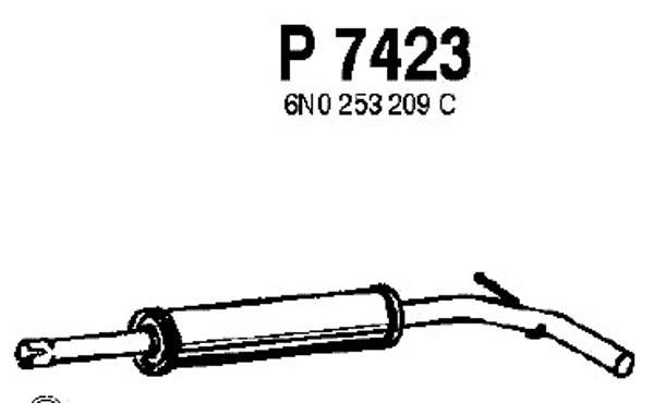 FENNO Средний глушитель выхлопных газов P7423