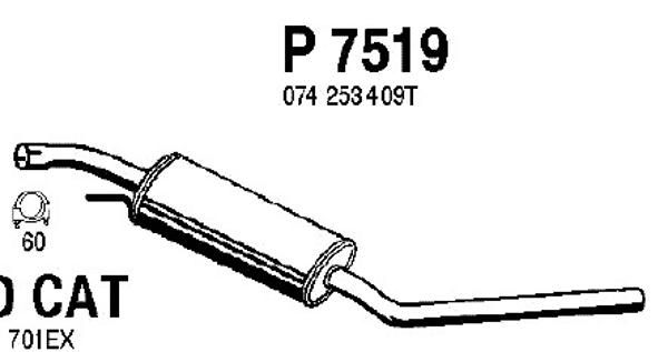 FENNO Средний глушитель выхлопных газов P7519