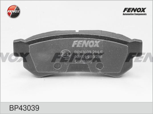 FENOX Комплект тормозных колодок, дисковый тормоз BP43039