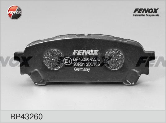 FENOX Комплект тормозных колодок, дисковый тормоз BP43260