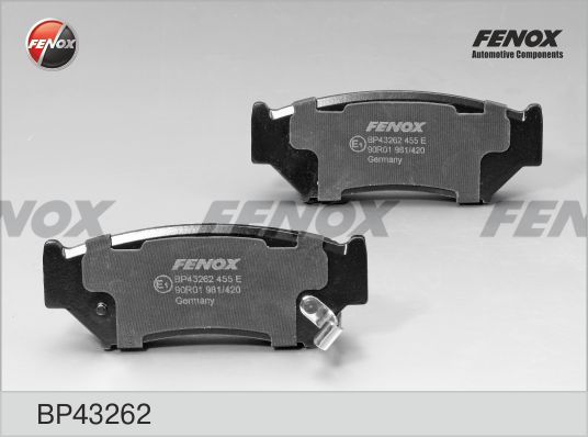 FENOX Комплект тормозных колодок, дисковый тормоз BP43262