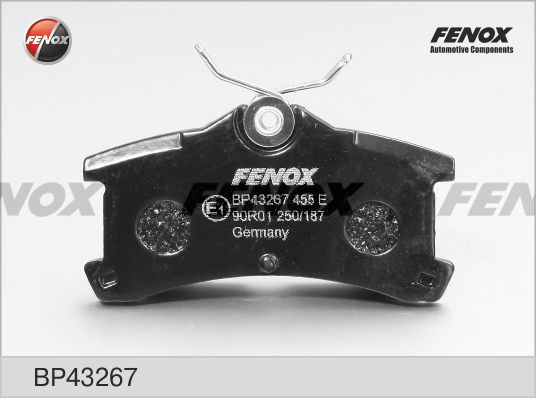 FENOX Комплект тормозных колодок, дисковый тормоз BP43267