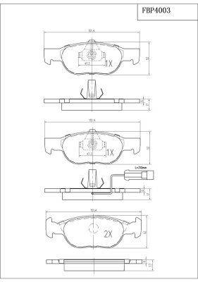 FI.BA Комплект тормозных колодок, дисковый тормоз FBP4003