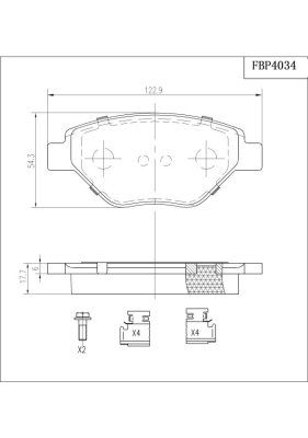 FI.BA Комплект тормозных колодок, дисковый тормоз FBP4034
