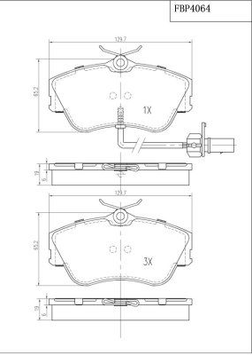 FI.BA Комплект тормозных колодок, дисковый тормоз FBP4064