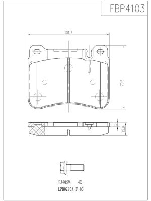 FI.BA Комплект тормозных колодок, дисковый тормоз FBP4103