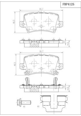 FI.BA Комплект тормозных колодок, дисковый тормоз FBP4125