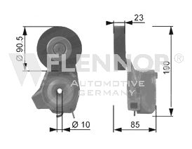 FLENNOR Натяжной ролик, поликлиновой ремень FA99071