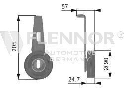 FLENNOR Натяжной ролик, поликлиновой ремень FS22910