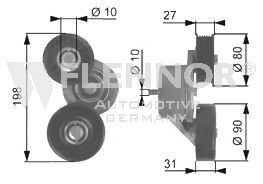FLENNOR Натяжной ролик, поликлиновой ремень FS99387