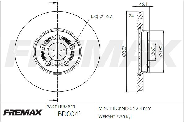 FREMAX Тормозной диск BD-0041
