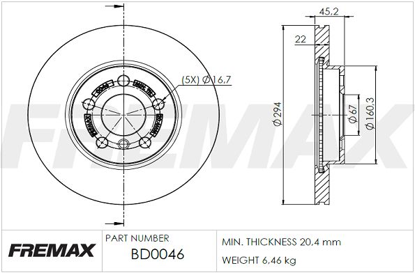 FREMAX Тормозной диск BD-0046
