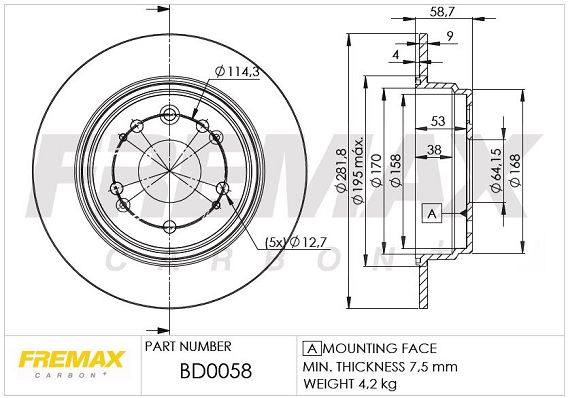FREMAX Тормозной диск BD-0058