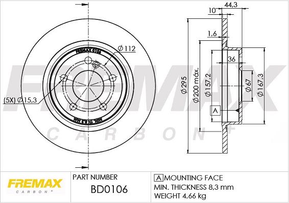FREMAX Тормозной диск BD-0106
