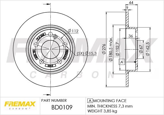 FREMAX Тормозной диск BD-0109