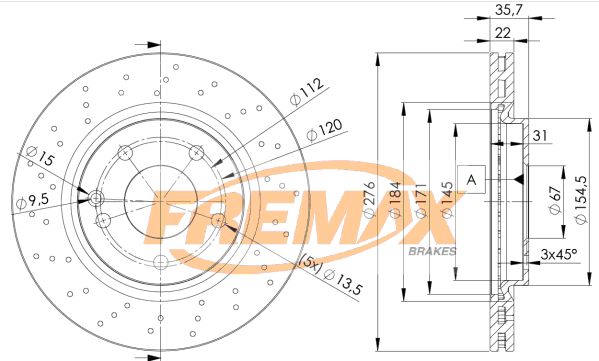 FREMAX Bremžu diski BD-0115