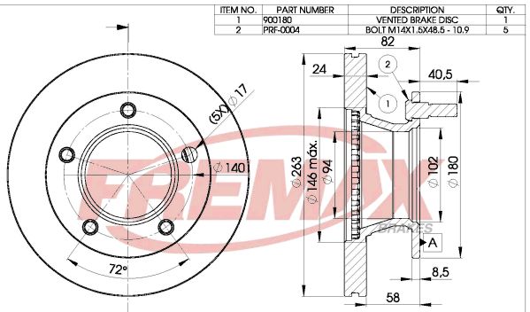 FREMAX Bremžu diski BD-0180